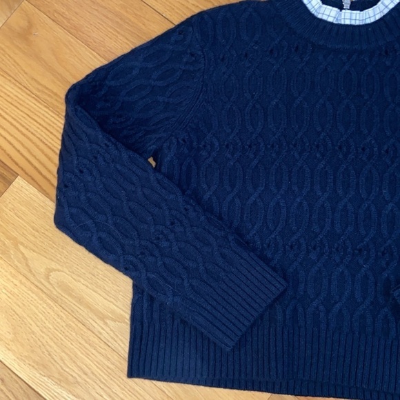 NWT Club Monaco Pointelle Cable Wool Sweater size XL - Picture 8 of 12